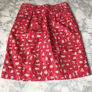 BODEN pink white printed skirt bottom
